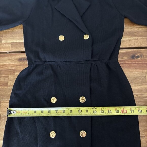 St. John Knit Dress Gold Tone Buttons Women’s Sz 6 Career Old Money Capsule - Picture 9 of 16